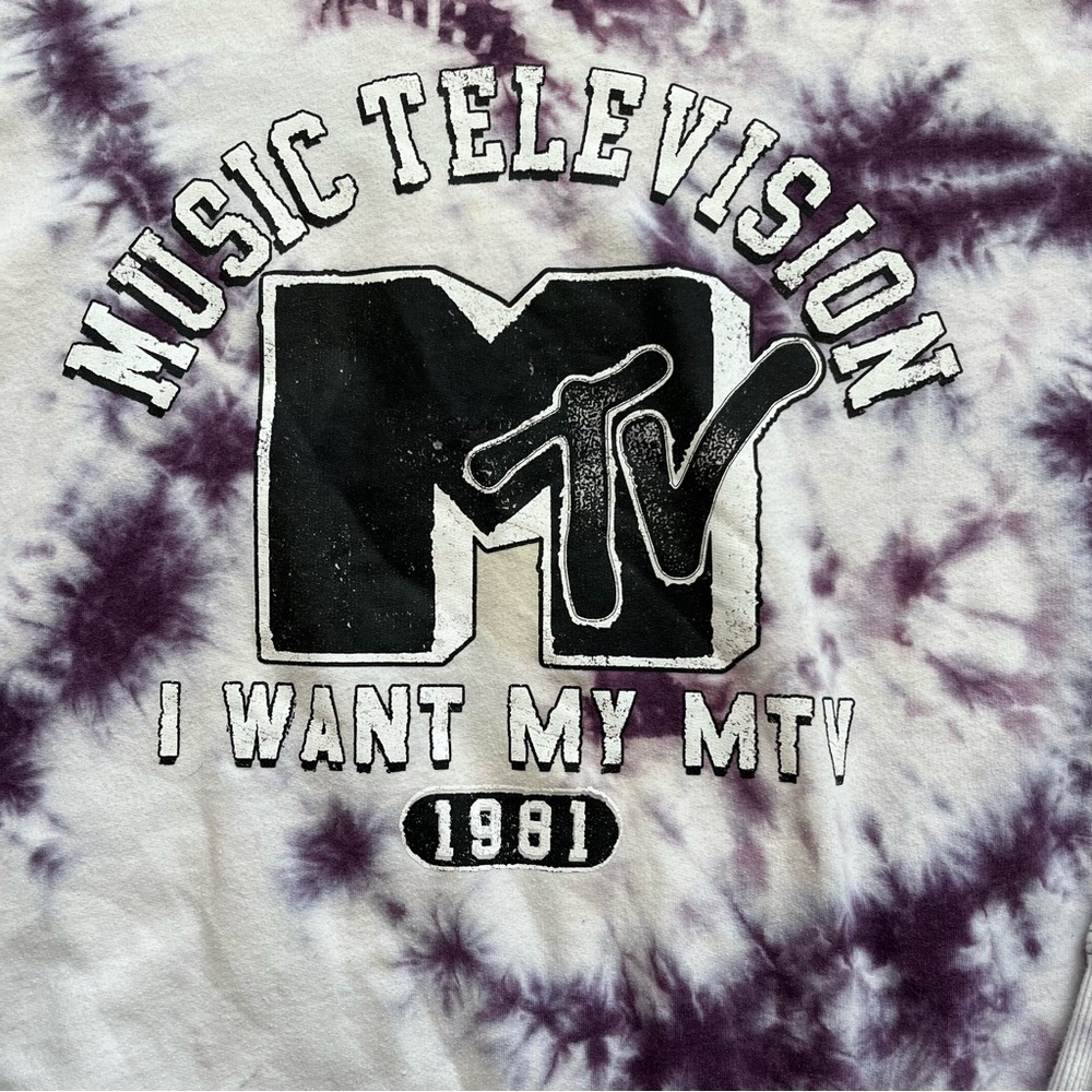 MTV purple tie dye sweatshirt size XLarge - Picture 3 of 6
